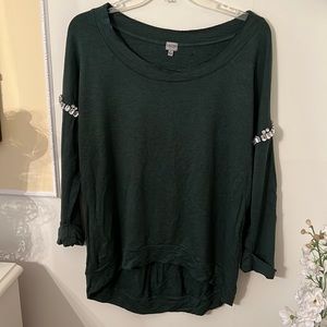 Lauter Brand embellished shirt S green hi lo